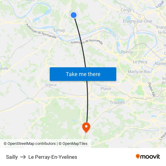 Sailly to Le Perray-En-Yvelines map