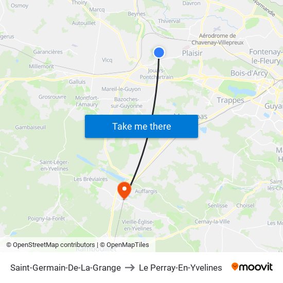 Saint-Germain-De-La-Grange to Le Perray-En-Yvelines map