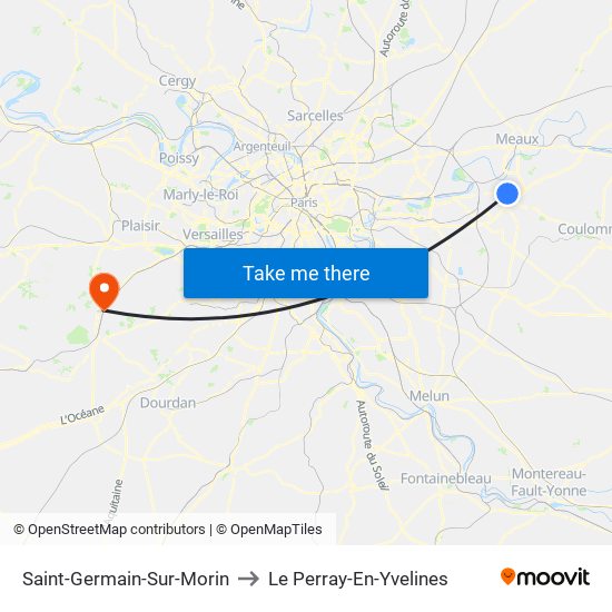 Saint-Germain-Sur-Morin to Le Perray-En-Yvelines map