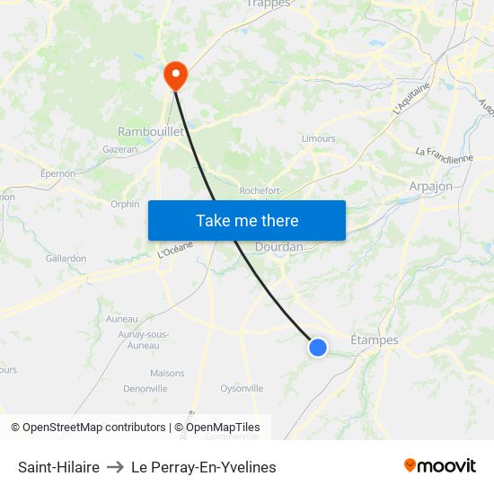 Saint-Hilaire to Le Perray-En-Yvelines map