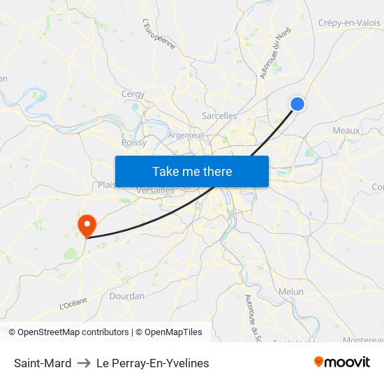 Saint-Mard to Le Perray-En-Yvelines map