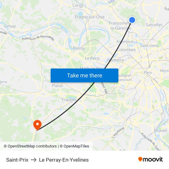 Saint-Prix to Le Perray-En-Yvelines map