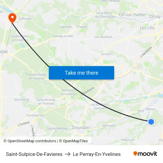 Saint-Sulpice-De-Favieres to Le Perray-En-Yvelines map