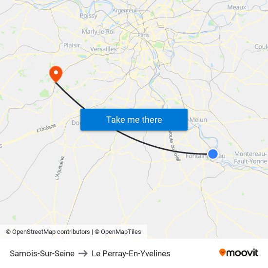 Samois-Sur-Seine to Le Perray-En-Yvelines map