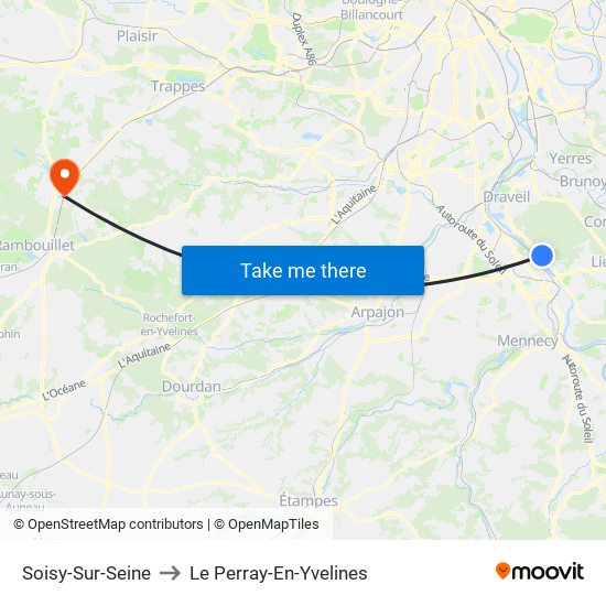 Soisy-Sur-Seine to Le Perray-En-Yvelines map