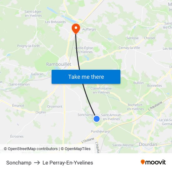 Sonchamp to Le Perray-En-Yvelines map