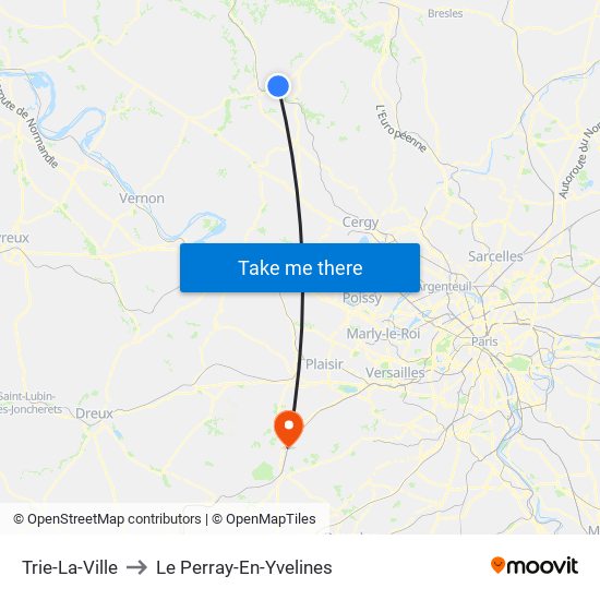 Trie-La-Ville to Le Perray-En-Yvelines map