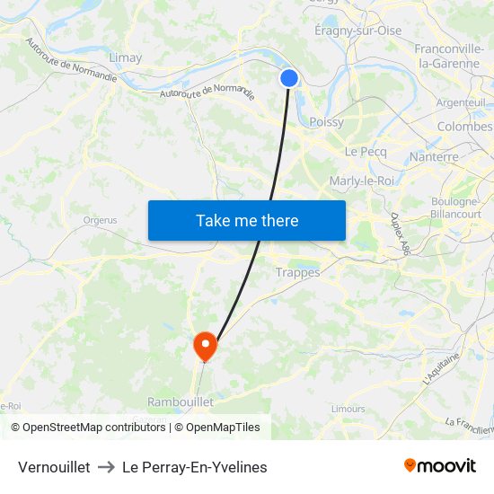 Vernouillet to Le Perray-En-Yvelines map