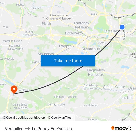 Versailles to Le Perray-En-Yvelines map