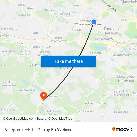 Villepreux to Le Perray-En-Yvelines map