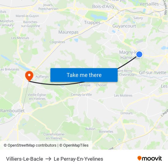 Villiers-Le-Bacle to Le Perray-En-Yvelines map