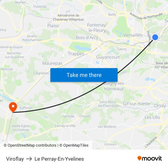 Viroflay to Le Perray-En-Yvelines map