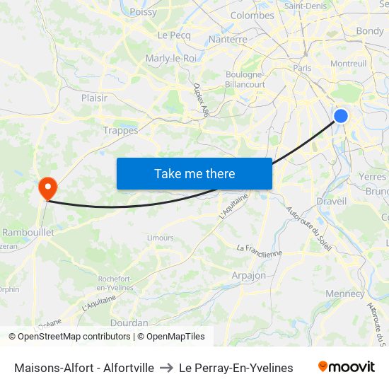 Maisons-Alfort - Alfortville to Le Perray-En-Yvelines map