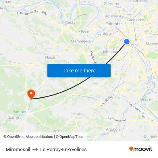Miromesnil to Le Perray-En-Yvelines map
