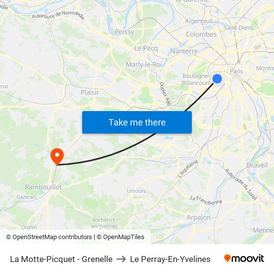 La Motte-Picquet - Grenelle to Le Perray-En-Yvelines map