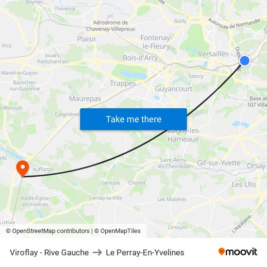 Viroflay - Rive Gauche to Le Perray-En-Yvelines map