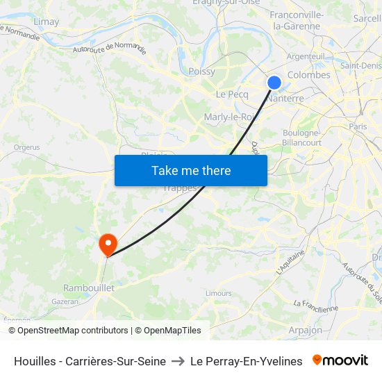 Houilles - Carrières-Sur-Seine to Le Perray-En-Yvelines map