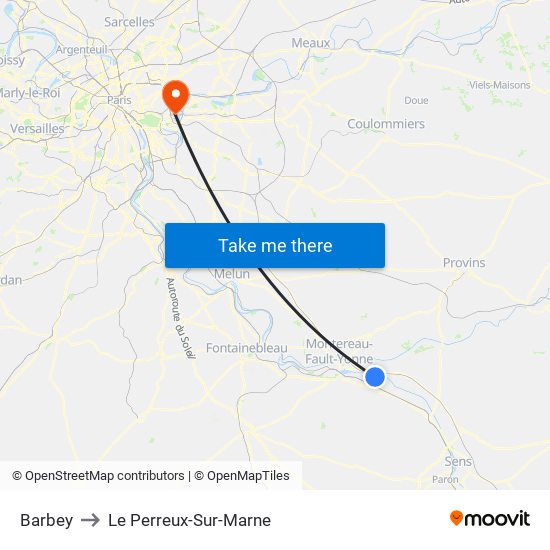 Barbey to Le Perreux-Sur-Marne map