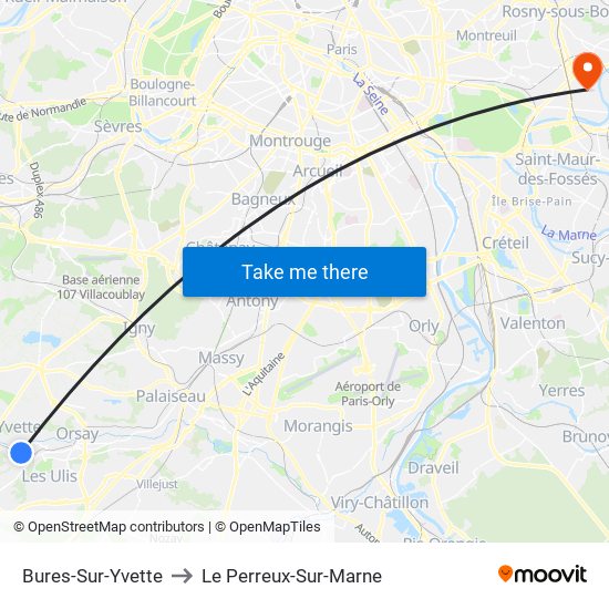 Bures-Sur-Yvette to Le Perreux-Sur-Marne map