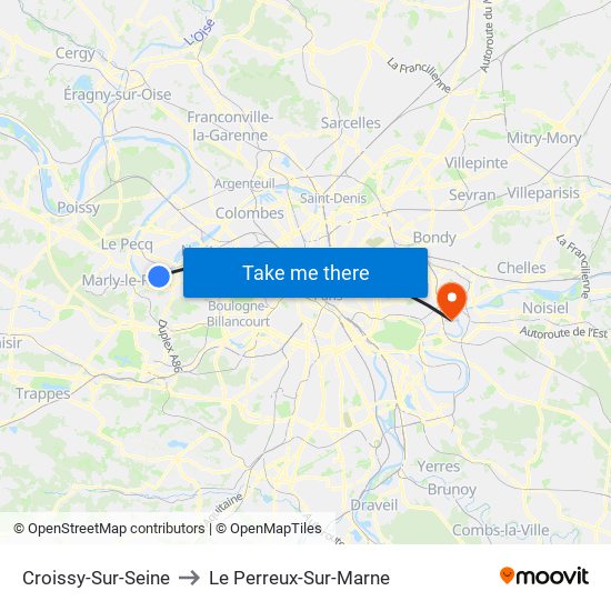 Croissy-Sur-Seine to Le Perreux-Sur-Marne map