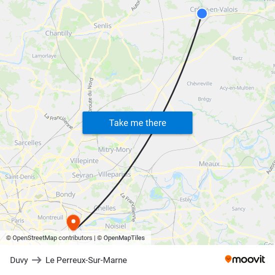 Duvy to Le Perreux-Sur-Marne map