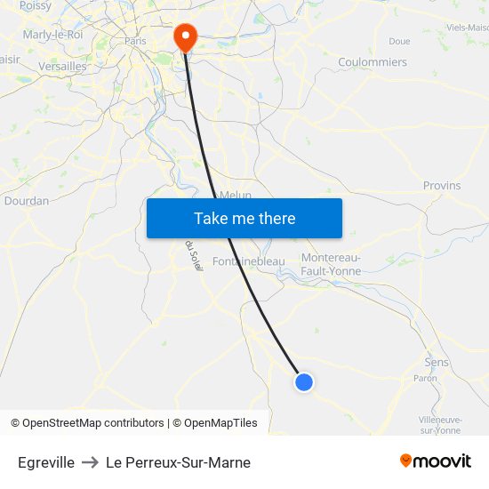Egreville to Le Perreux-Sur-Marne map