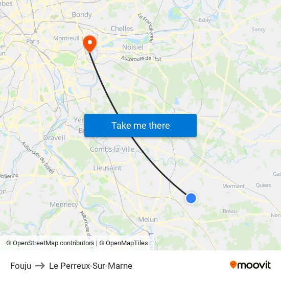 Fouju to Le Perreux-Sur-Marne map