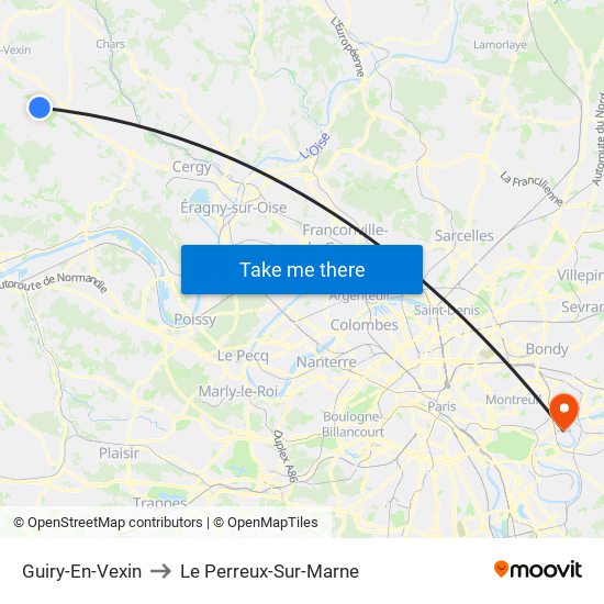 Guiry-En-Vexin to Le Perreux-Sur-Marne map