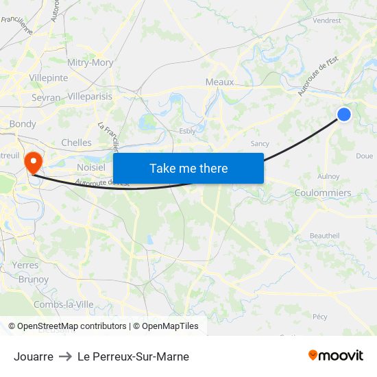 Jouarre to Le Perreux-Sur-Marne map