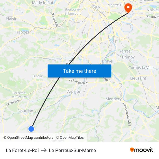 La Foret-Le-Roi to Le Perreux-Sur-Marne map