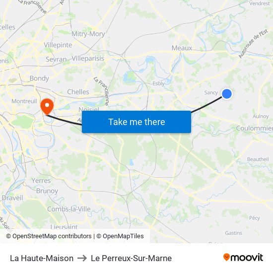 La Haute-Maison to Le Perreux-Sur-Marne map