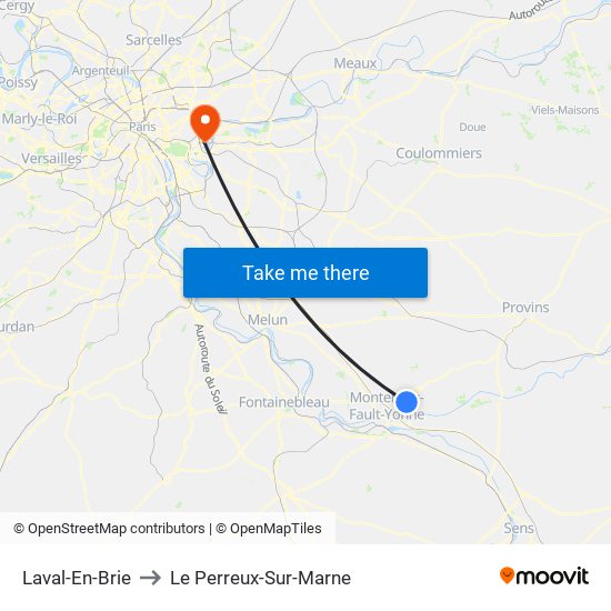 Laval-En-Brie to Le Perreux-Sur-Marne map