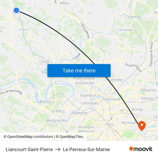 Liancourt-Saint-Pierre to Le Perreux-Sur-Marne map