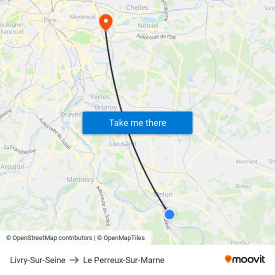 Livry-Sur-Seine to Le Perreux-Sur-Marne map
