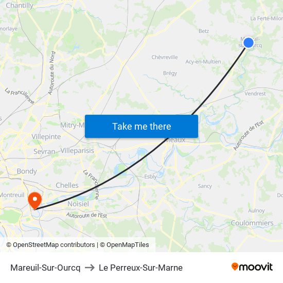 Mareuil-Sur-Ourcq to Le Perreux-Sur-Marne map