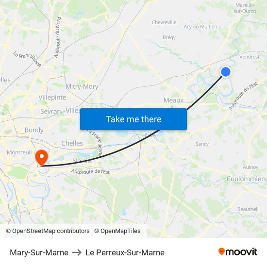 Mary-Sur-Marne to Le Perreux-Sur-Marne map