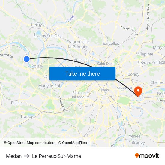 Medan to Le Perreux-Sur-Marne map