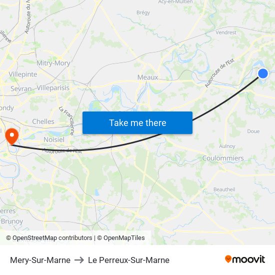 Mery-Sur-Marne to Le Perreux-Sur-Marne map