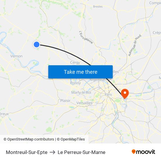 Montreuil-Sur-Epte to Le Perreux-Sur-Marne map