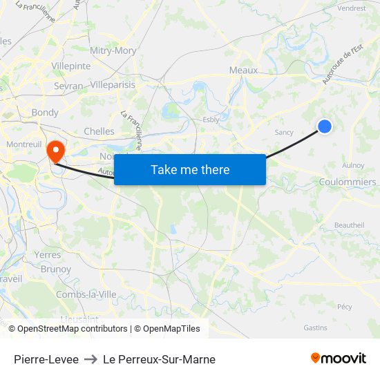 Pierre-Levee to Le Perreux-Sur-Marne map