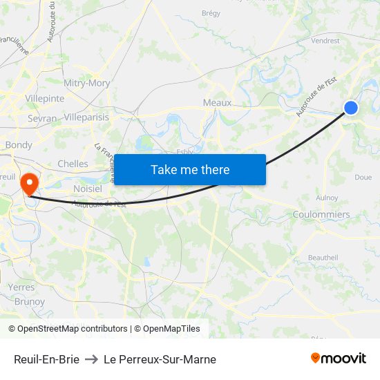 Reuil-En-Brie to Le Perreux-Sur-Marne map