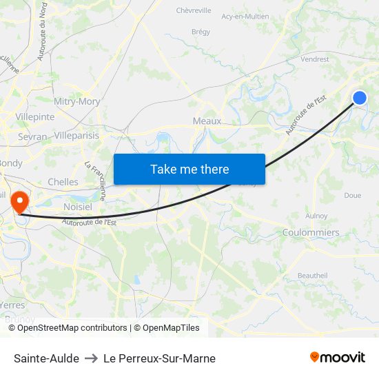 Sainte-Aulde to Le Perreux-Sur-Marne map