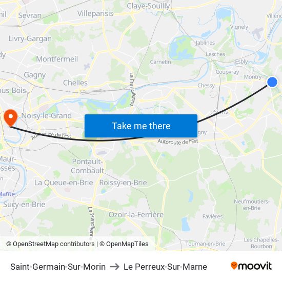 Saint-Germain-Sur-Morin to Le Perreux-Sur-Marne map