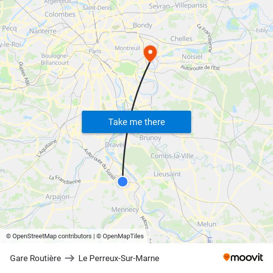 Gare Routière to Le Perreux-Sur-Marne map