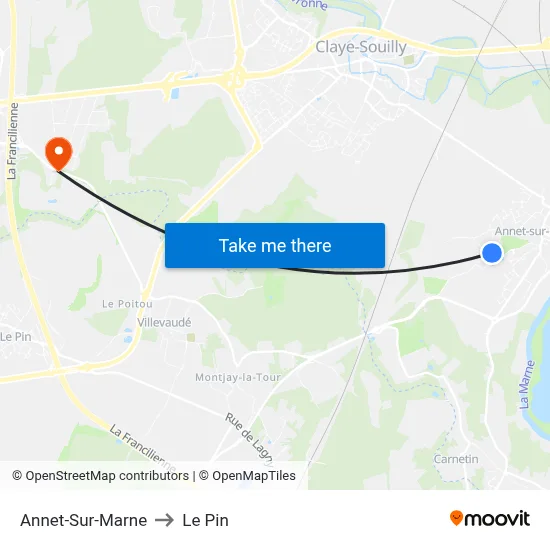 Annet-Sur-Marne to Le Pin map
