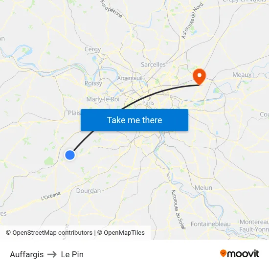 Auffargis to Le Pin map