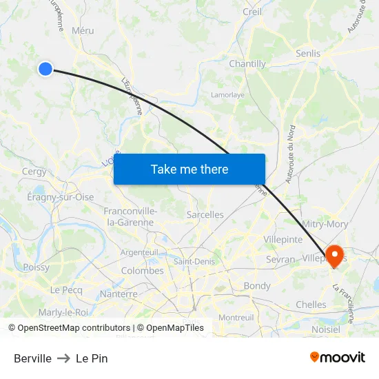 Berville to Le Pin map