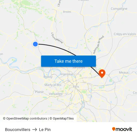 Bouconvillers to Le Pin map