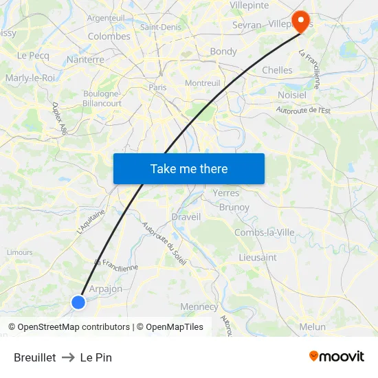 Breuillet to Le Pin map