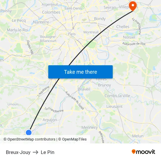 Breux-Jouy to Le Pin map